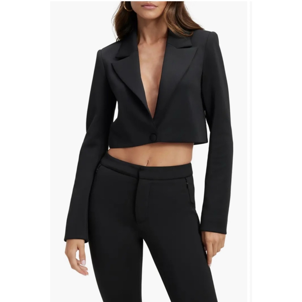 Good American Shiny Scuba Crop‎ Blazer XL